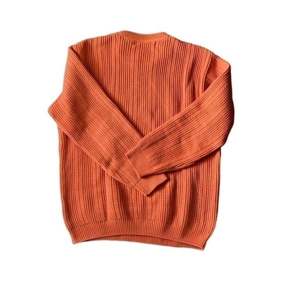 Oscar De La Renta Burnt Orange Knit Crew Neck Sweater Size Large - Picture 2 of 3